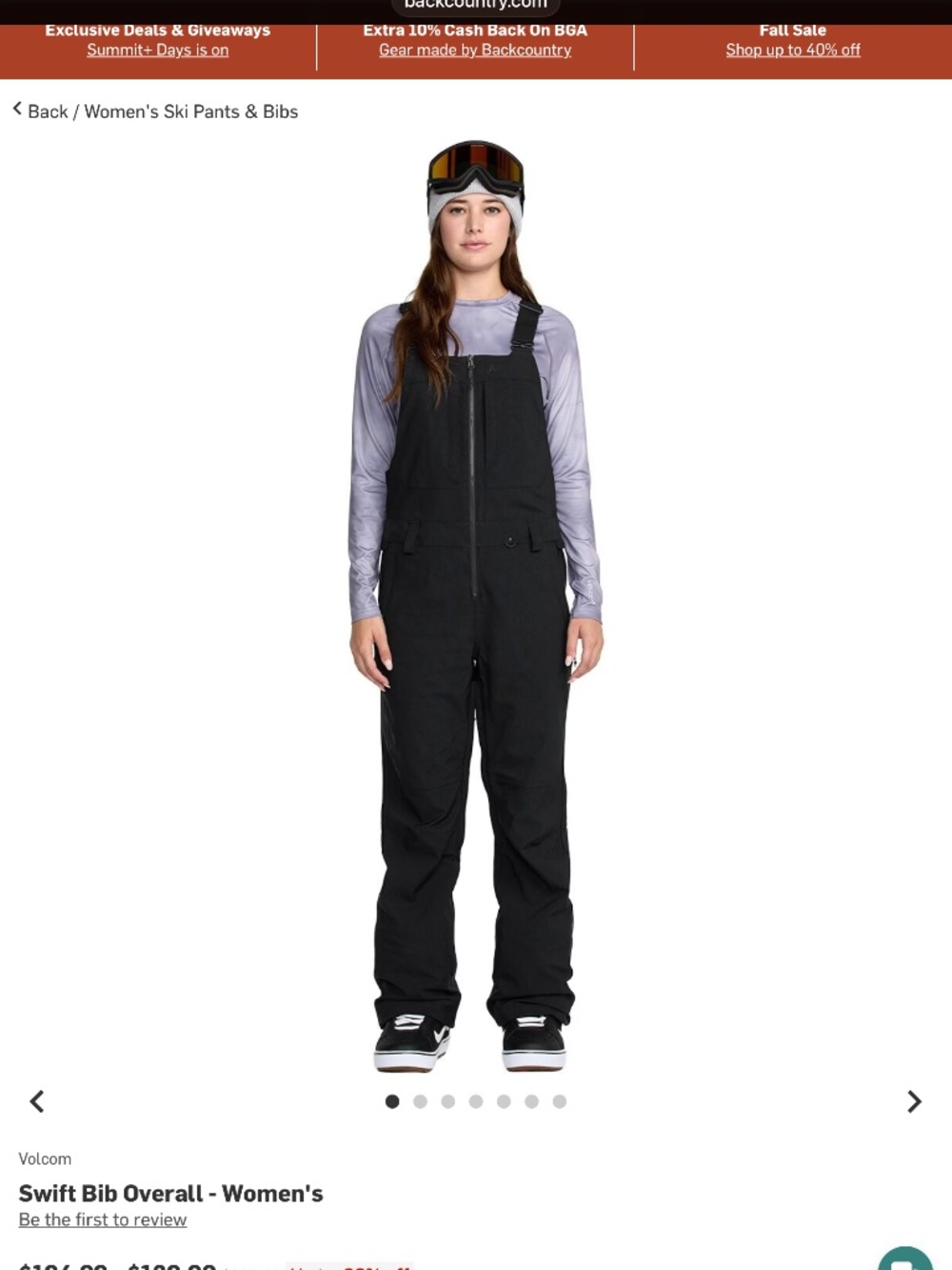 Volcom Swift Bib Overall Women’s ski/snowboard bib XS